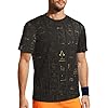 Ancient Egyptian Hieroglyph - Men's Short Sleeved Summer Mesh T-Shirt, Breathable Men Tee, Stylish Crew Neck Polyester Quick Dry Gym Running Workout Casual Shirts Tops Black #1