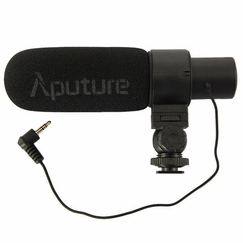 Aputure V-Mic D1 Super-Cardioid Directional Condenser Shotgun Microphone with Windscreen, Windshield and Cold Shoe Mount,Low-Cut Filter,Video Shooting for Canon/Nikon/Sony Etc DSLR Camera