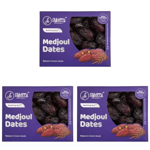Image of Flyberry Gourmet Large Medjoul (Medjool) Dates | Rich Source of Potassium & Iron | No Added Sugar or Preservatives | Low GI Energy Snack | Khajoor | Khajur |5 kg (Pack of 3)