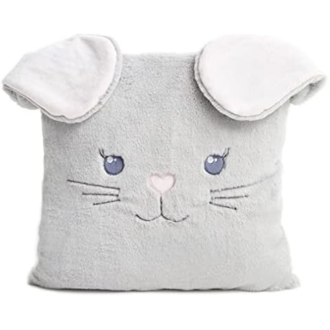 ecrou Cuddly Cushion Children's Rabbit Motif, Fluffy Decorative Cushion with Filling, Children's Cushion, Couch Cushion, Decorative Cushion for Baby Room, Living Room, Gift for Children, 35x3 Cover