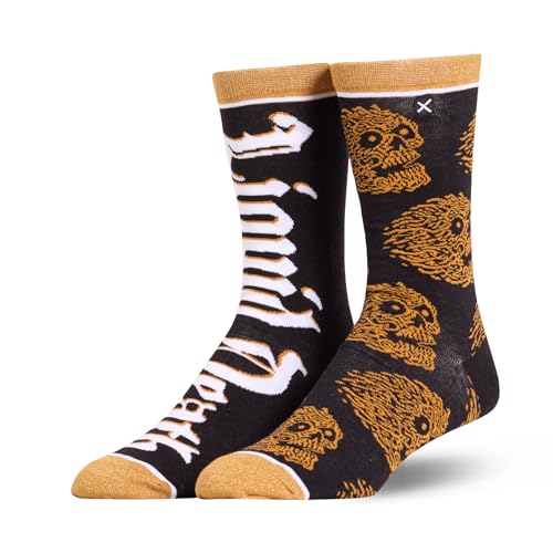 Cool Socks – Liquid Death Split Crew Socks – Size Large for Men & Women – Tallboy Skull-Can Graphic – Comfy Cotton Blend – Gift for Alt Style Fans