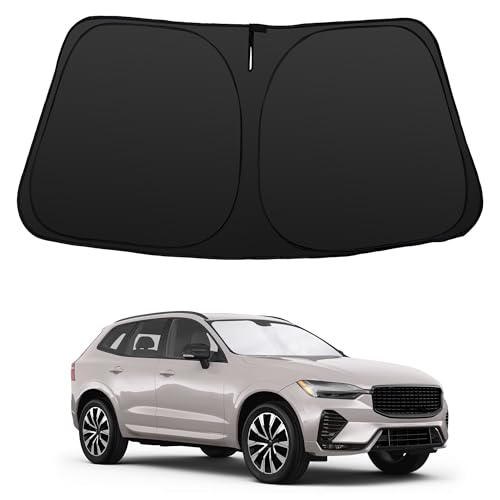 Image of Windshield Sun Shade for 2018 2019 2020-2026 XC60 Volvo | Foldable, Full covered for windshield, Block UV Rays, Heat Reduction, Easy to install, Keeps Car Cooler