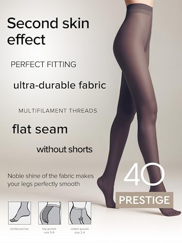 Image of Conte Women's Classic Silky Semi Opaque Pantyhose Tights Prestige 40 Den