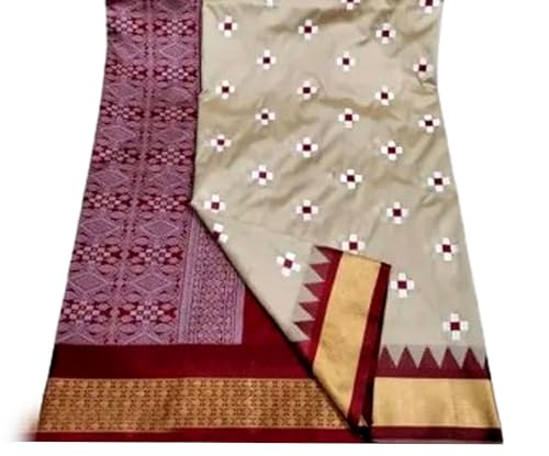 Generic maroon sambalpuri silk saree – image 2