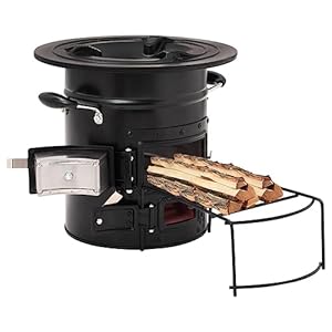 Ajjhuuki Kifgdf1 Gartenkamin Holzofen Schwarz