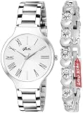 Acnos® Orologio analogico da donna di alta qualità (quadrante multicolore, cinturino multicolore), bianco, Free, Bracciale