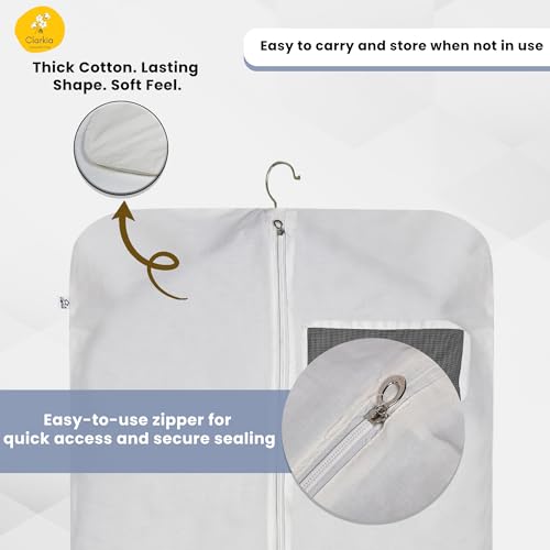 Image of Cotton Suit & Coat Cover for Men with Zipper - Dustproof, Breathable Garment Bag for Suit, Blazer & Jacket Storage - Wardrobe Organizer, Foldable, Durable Fabric (3)