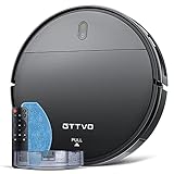 Robot Vacuum and Mop, GTTVO Robotic Vacuum Cleaner, 2 in 1 Mopping Robot Vacuum Cleaner with 1400Pa Suction, Zigzag Cleaning Path, Self-Charging, Super-Thin, Ideal for Hard Floor, Pet Hair and Carpet