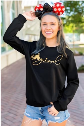 UNIQUENOE Magic Kingdom Sweatshirts for Women Magical Tshirt Family Vacation Tee Castle Graphic Long Sleeve Tops4