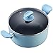 COOKSMARK 10 Piece Nonstick Cookware Set, Scratch-Resistant Enameled Pots and Pans Set with Glass Lids, Blue