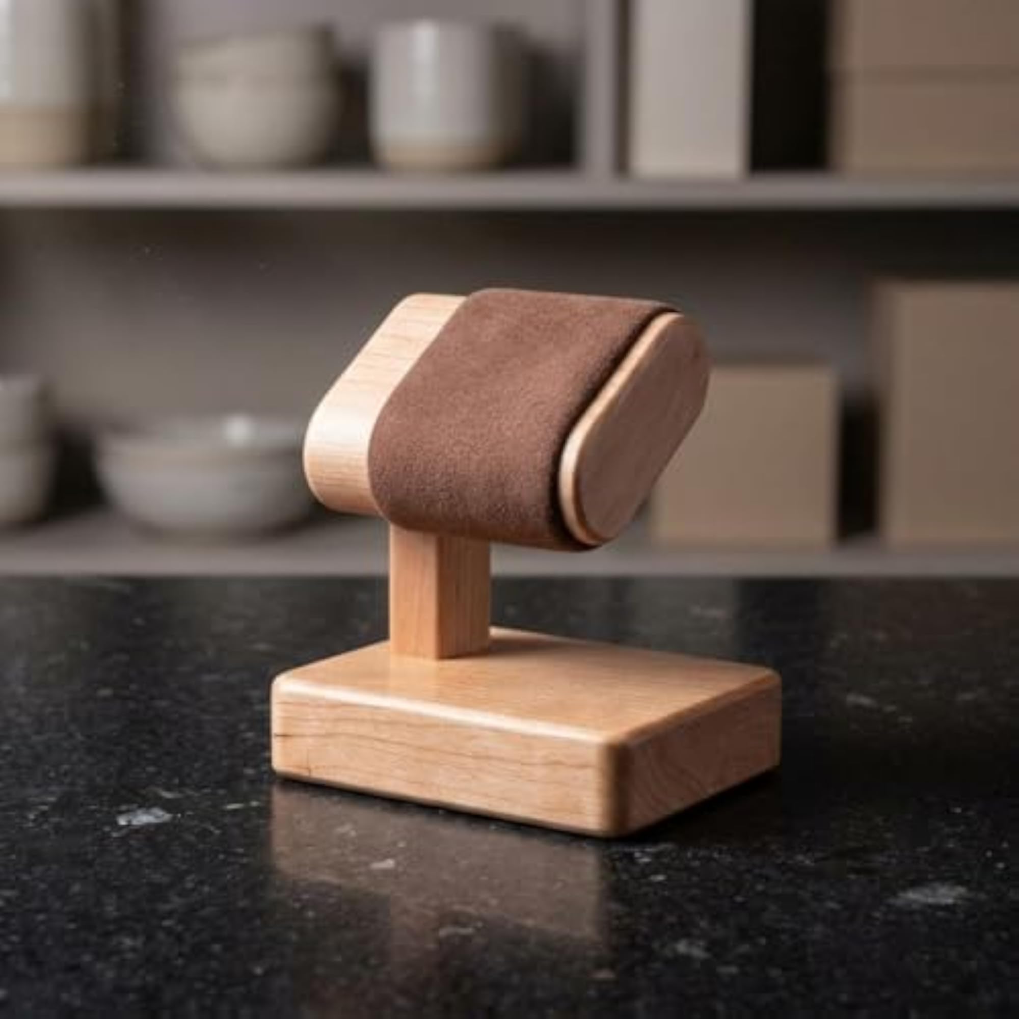 Rectangular Base Wooden Watch Display Stand