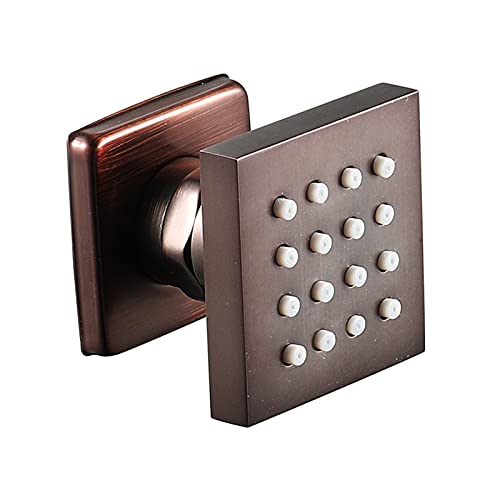 Buses de massage carrées bronze jets spa douche encastrable et orientable économie d'eau