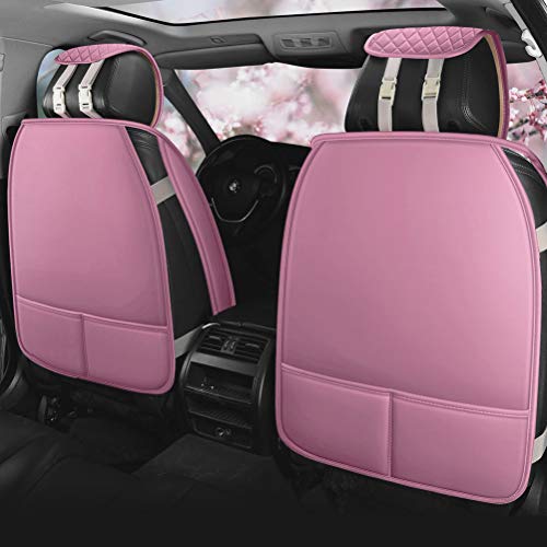 Pink Seat Covers Full Set Leather Auto Seat Covers 9PCS Front & Rear