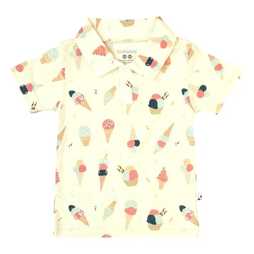 Babysoy Toddler Short Sleeve Polo Shirt - Organic Cotton Unisex Baby Soft Tee