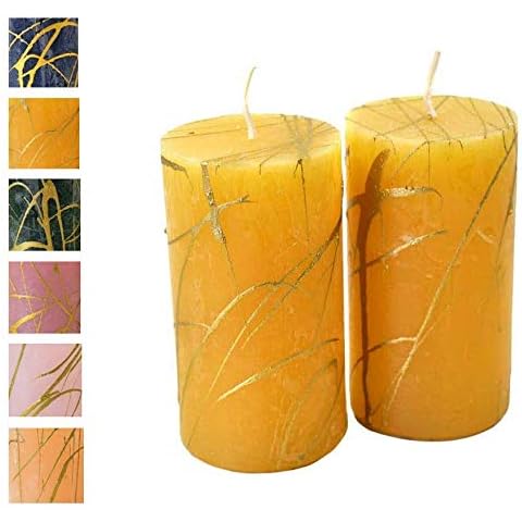 Klocke Kerzen, Velas de Adviento con patrón dorado - 2 unidades Cover