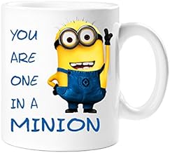 One in a Minion Coffee Mug – Funny Printed 11oz Ceramic Cup – Cute Cartoon Mug for Coffee, Tea & Hot Chocolate – Unique Gift for Friends, Family, Kids, Office, Birthday & Christmas