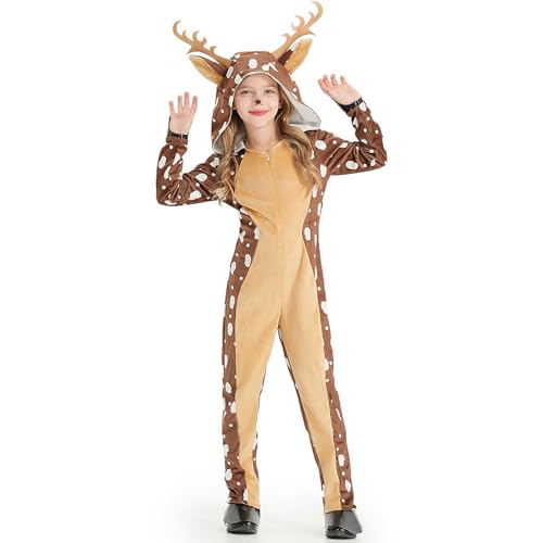 Deer Onesie - Unisex Reindeer Pajamas, Velvet Christmas Cost