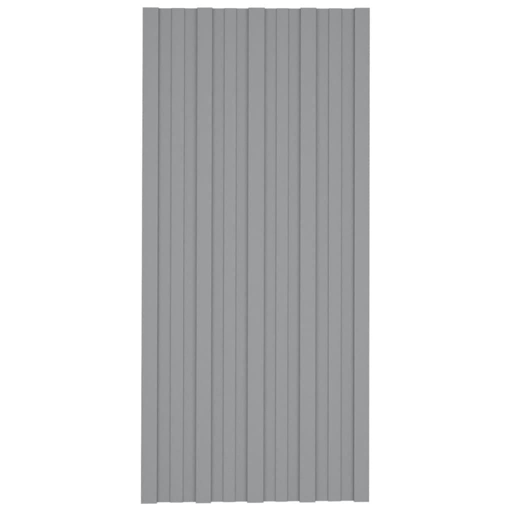 Sprzęt, materiały budowlane, pokrycia dachowe, panele dachowe 36 szt. stal ocynkowana, szara, 100 x 45 cm