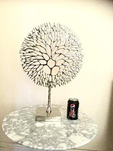 Haute Collage Large Solid Metal Coral Sculpture 53 cm 1.3 Kg Ornament Handcrafted Gift Home Decor Silver Colour Tree for all Seasons