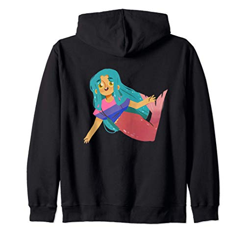 Bisexual Mermaid Cute Funny LGBTQIA Aesthetic Bi Pride Flag Sudadera con Capucha