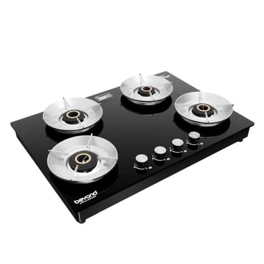 Beyond Appliances Quantum 4 Burner | Gas Saver Stove| 10 Year Warranty I Auto Ignition | 77% Energy Efficient| Full Brass burners | Toughened Glass | LPG & PNG CompatibleI ISI Certified