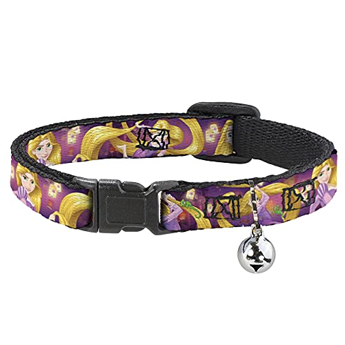 Buckle-Down Breakaway Cat Collar - Rapunzel 4-Tangled Poses/Pascal/Lights Light Purples - 1/2