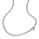Material der Kette: Edelstahl ZEEme Stainless Steel Damen und Herren Collier Edelstahl Glänzend grau 389050016