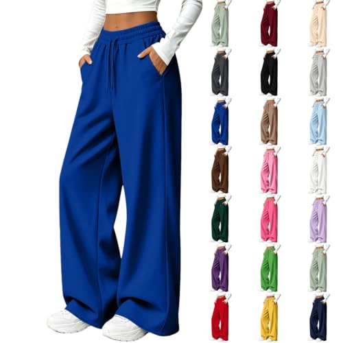 Wide Leg Sweatpants for Women High Waisted Baggy Fleece Sweat Track Pants