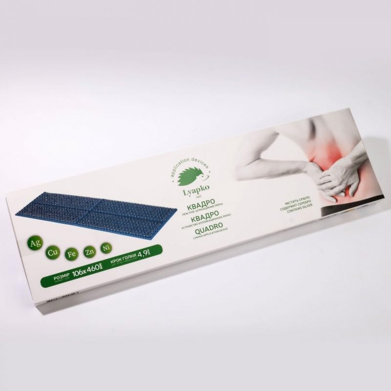 Lyapko Quadro 4,9 Ag Grün, Massagematte, Applikator Lyapko 106 x 460 mm, Akupunktur, Fakir-Matte für Akupunktur, Massage, Igeln Matte, Wellness-Massagegerät für Rücken, Nacken, Entspannungsmatte