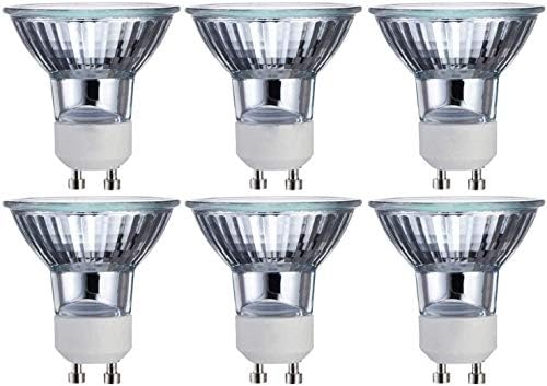 Promotion: Halogen 50 Watt, GU10 Base, 120 Volt, MR16 With UV Glass Cover, W50MR16/FL/GU10, 6 Pack (50W)