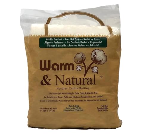 The Warm Company - Warm & Natural Cotton Quilt Batting – Full Size 90
