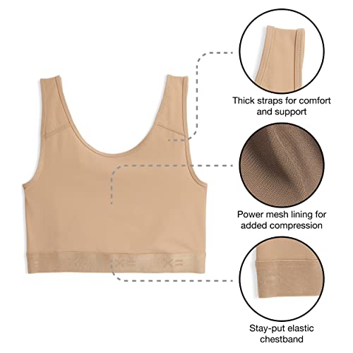 Image of TomboyX Compression Bra Top for Women, Full Coverage Gender Inclusive Bras, Wireless Medium Support Top No Padding Sports Bra