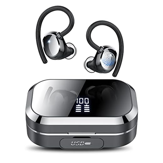 KT1 Wireless Earbuds Bluetooth 5.3 Headphones 120Hrs Playtime Ear Buds IPX7 Waterproof Sports Bluetooth Earbuds Over-Ear Earhooks Headset with Mic for Sport Running Workout