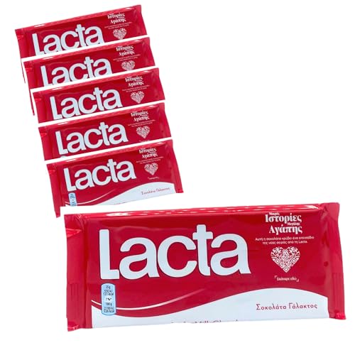 Lacta Vollmilch Schokolade 6x 85g Tafel | Leckere Griechische Schokolade | +20ml Jassas Olivenöl