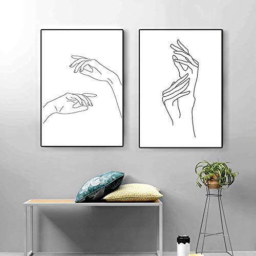 Affiches et impression art abstrait dame sur toile de qualité supérieure lot de 2 pour loft