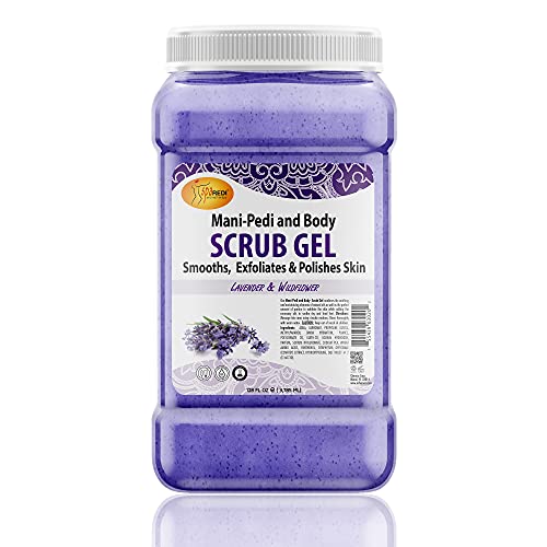 Spa Redi - Exfoliating Scrub Pumice Gel, Lavender And Wildflower, 128 Oz - Manicure, Pedicure And Body Exfoliator Infused With Hyaluronic Acid, Amino Acids, Panthenol And Comfrey Extract #TOP1
