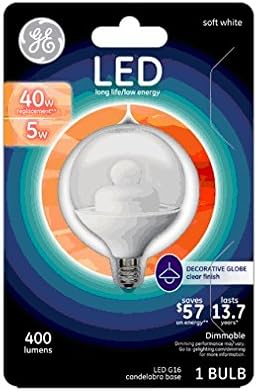 GE Lighting 37180 5W WHT G16 LED Bulb