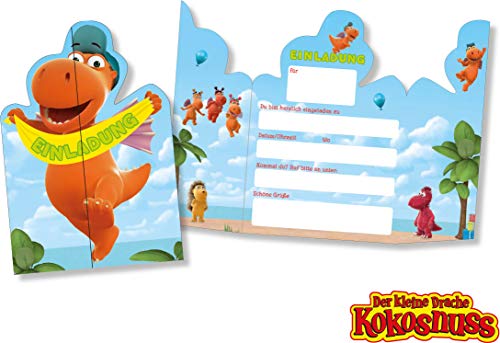 DH-Konzept: 8 Einladungskarten * DER KLEINE Drache Kokosnuss * für...