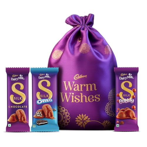 Image of Cadbury Dairy Milk Silk Special Assorted Valentine's Chocolates Potli Gift Pack with Teddy keychain,232 gram