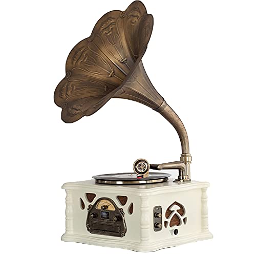 SXLCKJ Fonction Bluetooth rétro Gramophone, Tourne-Disque Vinyle Vintage avec Caisson de Basses intégré (Tourne-Disque) - Les Beatles, Paul McCartney, John Lennon, RIngo Starr, George Harrison SXLCKJ Fonction Bluetooth rétro Gramophone, Tourne-Disque Vinyle Vintage avec Caisson de Basses intégré (Tourne-Disque)