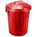 Acan Tradineur - Cubo de Basura con Asas y Tapa, plástico Resistente, contenedor de residuos, Papelera, Reciclaje, Industrial, hogar (Rojo, 70 litros)
