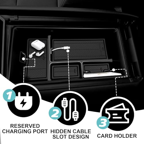 BestEvMod Center Console Organizer Compatible with Hyundai Ioniq 9 2026+ Interior Accessories Armrest Tray Storage Box ABS Material with PVC Trim by BestEvMod - Image 4