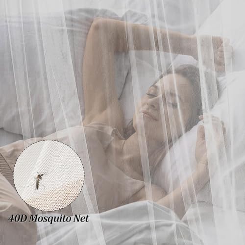 Miniatura 5 de Hoopoe Mosquitera Cama Matrimonio Individual,Mosquito Net For Bed Dosel,Mosquitero Cúpula Universal Poliéster Para Jardin Casa Y Viajes O Camping Mosquitera Plegable Portátil 60x250x900cm