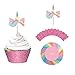 Lovely Rainbow Unicorn Cupcake Decorating Kit - 24 pcs