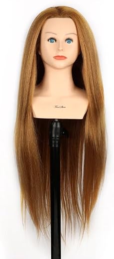 Face Show Hair Styling Mannequin Hair Dummy (70% Human Hair, Shoulder Dummy (High Volume)