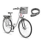 TELEFUNKEN E-Bike 28 Zoll Fahrrad für Damen & Herren | Pedelec Citybike mit 7-Gang Nabenschaltung | Rücktritt | Elektrofahrrad 250 W Frontmotor | 468 Wh Li-Ion Akku | EBike Multitalent RC657