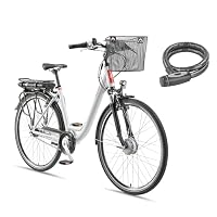 TELEFUNKEN E-Bike 28 Zoll Fahrrad für Damen und Herren Citybike mit Korb | 536,5 Wh Li-Ion Akku | 250 W Frontmotor | Pedelec mit 7-Gang Nabenschaltung | V-Bremsen & Rücktritt