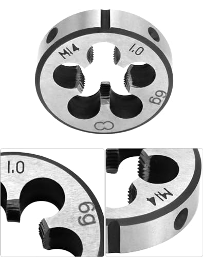 QWORK® Gewindebohrer M14x1.0mm, Gewindebohrer und Schneideisen Set