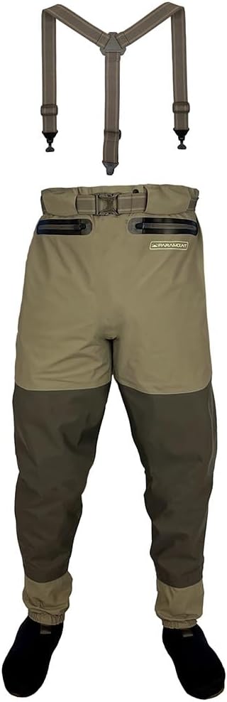Paramount Outdoors Slate Waist High Guide Wading Pant Fly Fishing Pant Wader with Suspenders