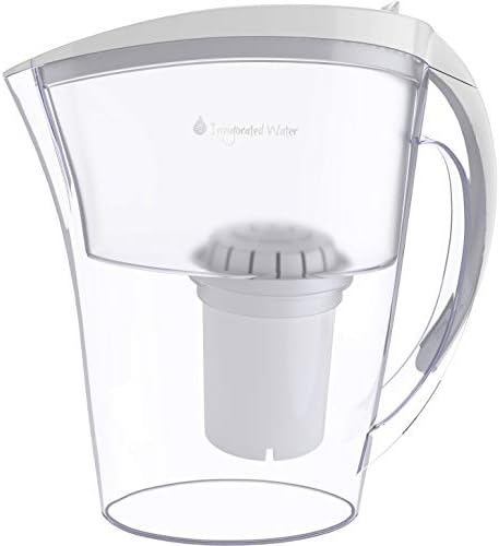 pH Refresh Alkaline Water Pitcher with Long-Life Filter  Alkaline Water Filter  Water Filtration System  High pH Alkaline Water Dispenser, 84oz, 2.5L(White)